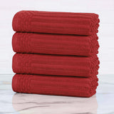Soho Ribbed Cotton Hand Towel Set, 4-Piece Super Absorbent