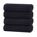 Soho Ribbed Cotton Super Absorbent 4 Piece Hand Towel Set