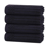 Soho Ribbed Cotton Hand Towel Set, 4-Piece Super Absorbent
