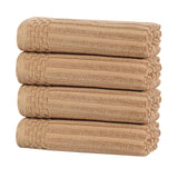 Soho Ribbed Cotton Hand Towel Set, 4-Piece Super Absorbent