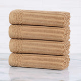 Soho Ribbed Cotton Hand Towel Set, 4-Piece Super Absorbent