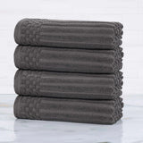 Soho Ribbed Cotton Hand Towel Set, 4-Piece Super Absorbent