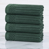 Soho Ribbed Cotton Hand Towel Set, 4-Piece Super Absorbent