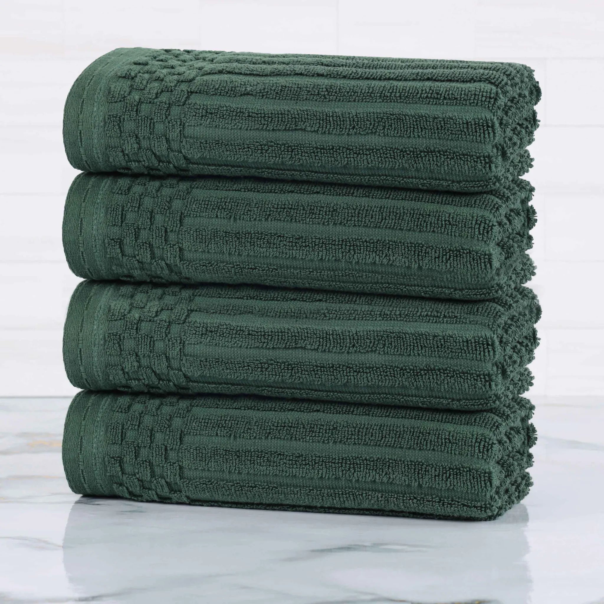 Soho Ribbed Cotton Super Absorbent 4 Piece Hand Towel Set