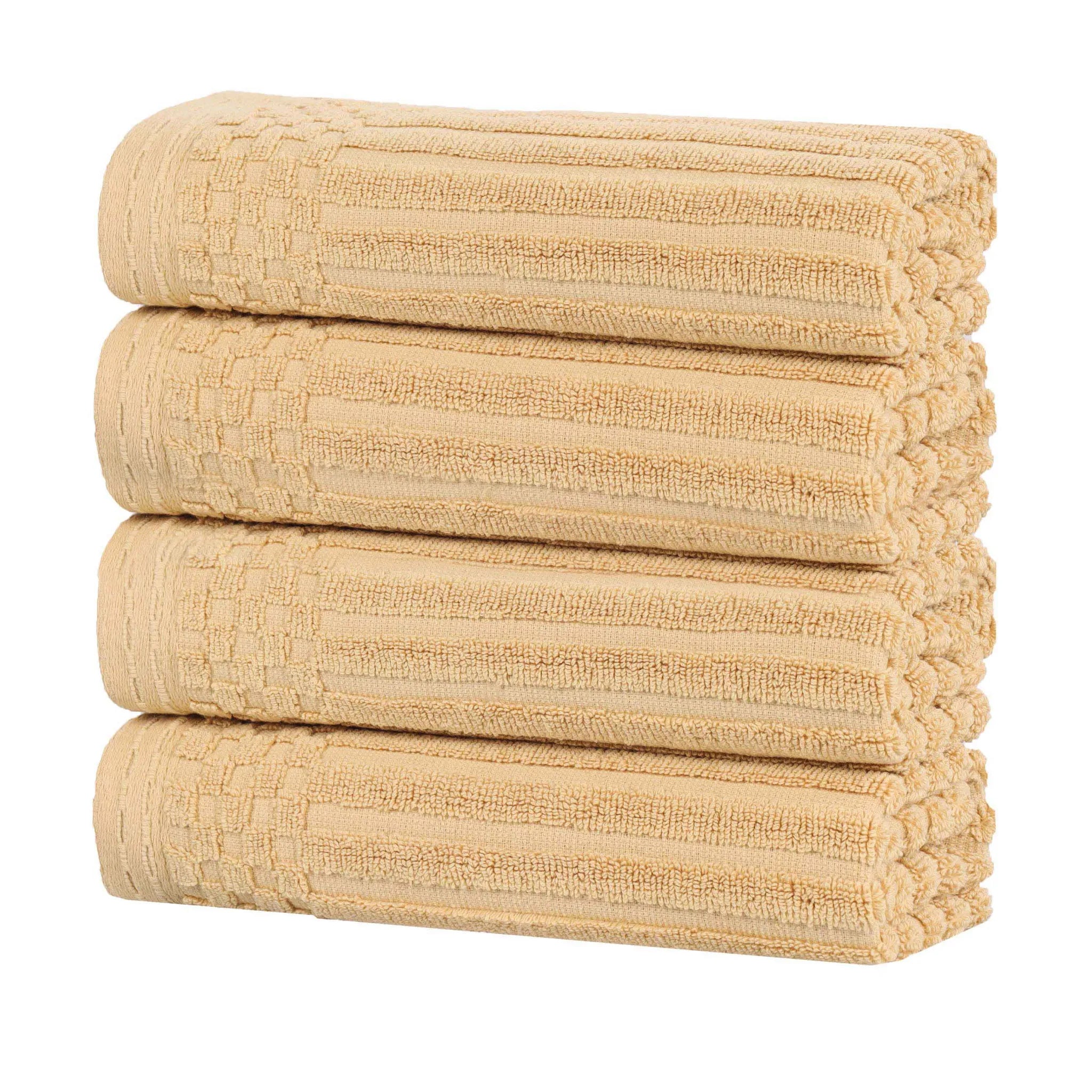 Soho Ribbed Cotton Super Absorbent 4 Piece Hand Towel Set