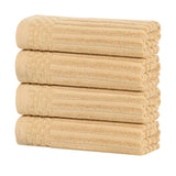 Soho Ribbed Cotton Hand Towel Set, 4-Piece Super Absorbent