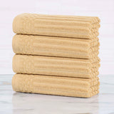 Soho Ribbed Cotton Hand Towel Set, 4-Piece Super Absorbent