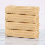 Soho Ribbed Cotton Super Absorbent 4 Piece Hand Towel Set