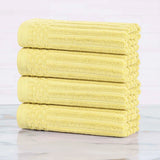 Soho Ribbed Cotton Hand Towel Set, 4-Piece Super Absorbent