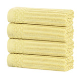 Soho Ribbed Cotton Hand Towel Set, 4-Piece Super Absorbent