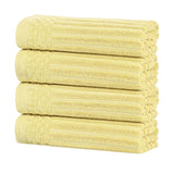 Soho Ribbed Cotton Hand Towel Set, 4-Piece Super Absorbent