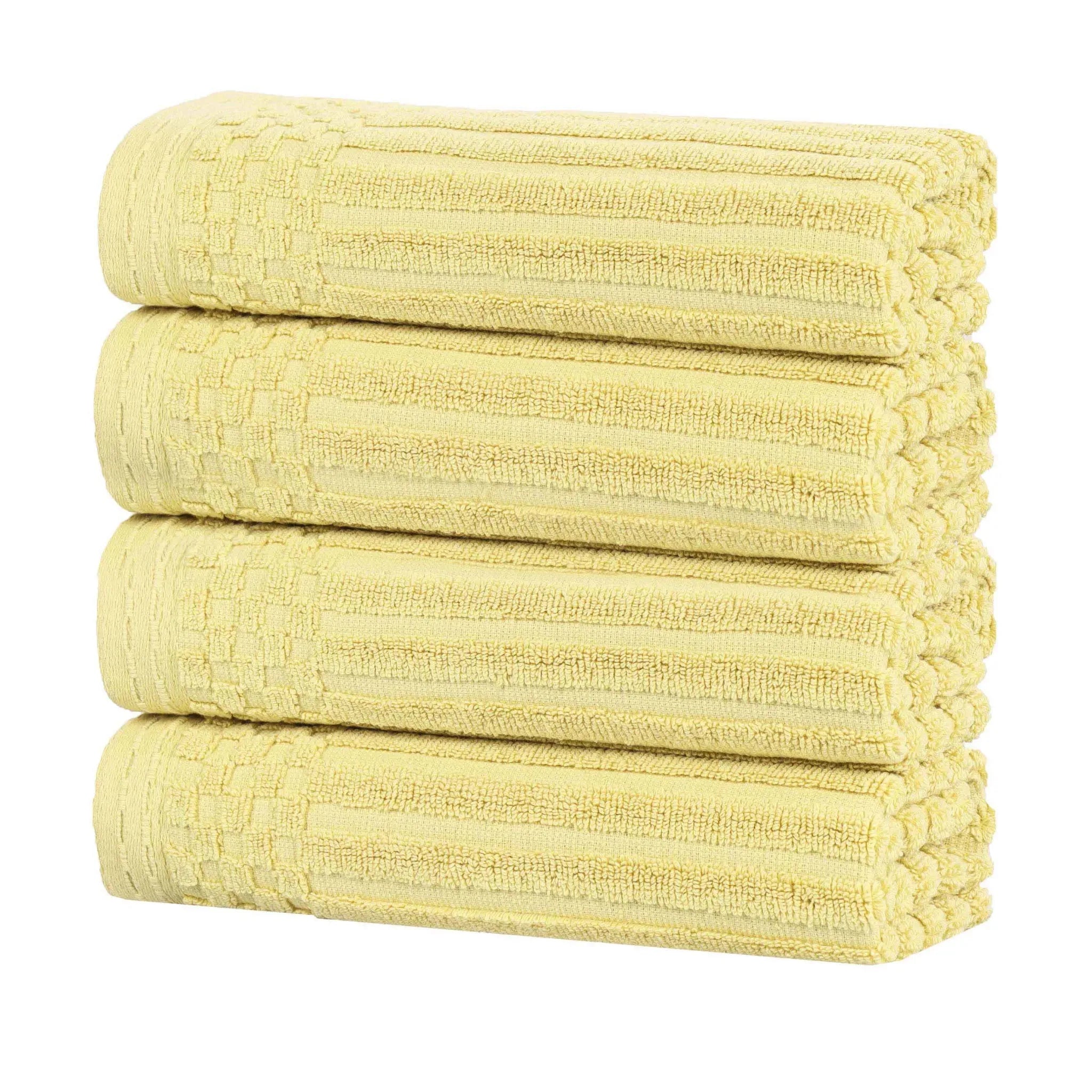 Soho Ribbed Cotton Super Absorbent 4 Piece Hand Towel Set