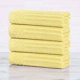 Soho Ribbed Cotton Hand Towel Set, 4-Piece Super Absorbent