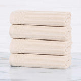 Soho Ribbed Cotton Hand Towel Set, 4-Piece Super Absorbent
