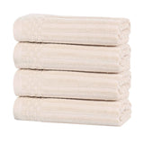 Soho Ribbed Cotton Hand Towel Set, 4-Piece Super Absorbent