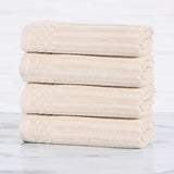 Soho Ribbed Cotton Hand Towel Set, 4-Piece Super Absorbent