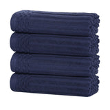 Soho Ribbed Cotton Hand Towel Set, 4-Piece Super Absorbent