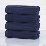 Soho Ribbed Cotton Hand Towel Set, 4-Piece Super Absorbent