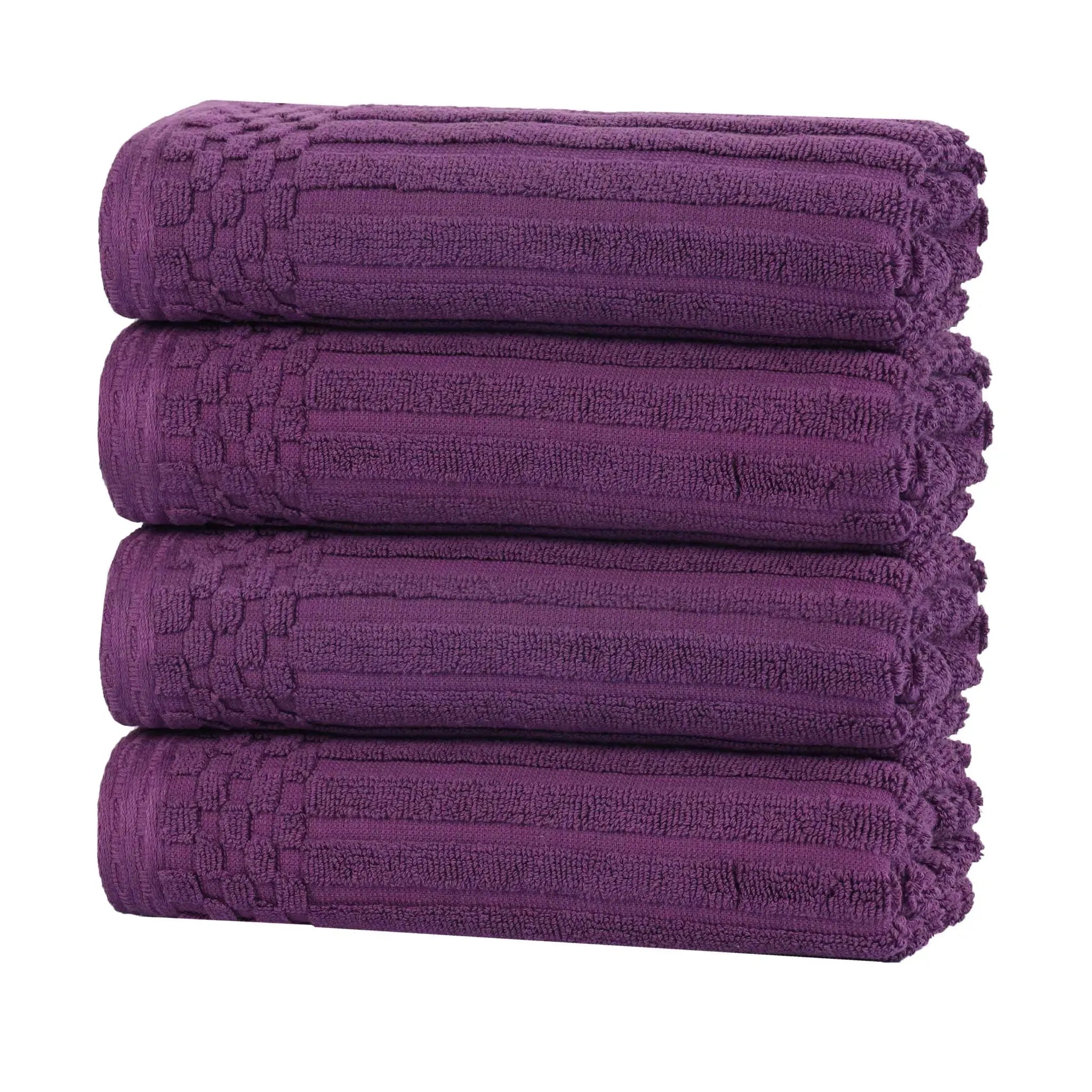 Soho Ribbed Cotton Super Absorbent 4 Piece Hand Towel Set