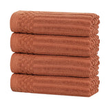Soho Ribbed Cotton Hand Towel Set, 4-Piece Super Absorbent