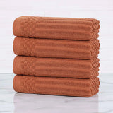 Soho Ribbed Cotton Hand Towel Set, 4-Piece Super Absorbent
