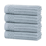 Soho Ribbed Cotton Hand Towel Set, 4-Piece Super Absorbent