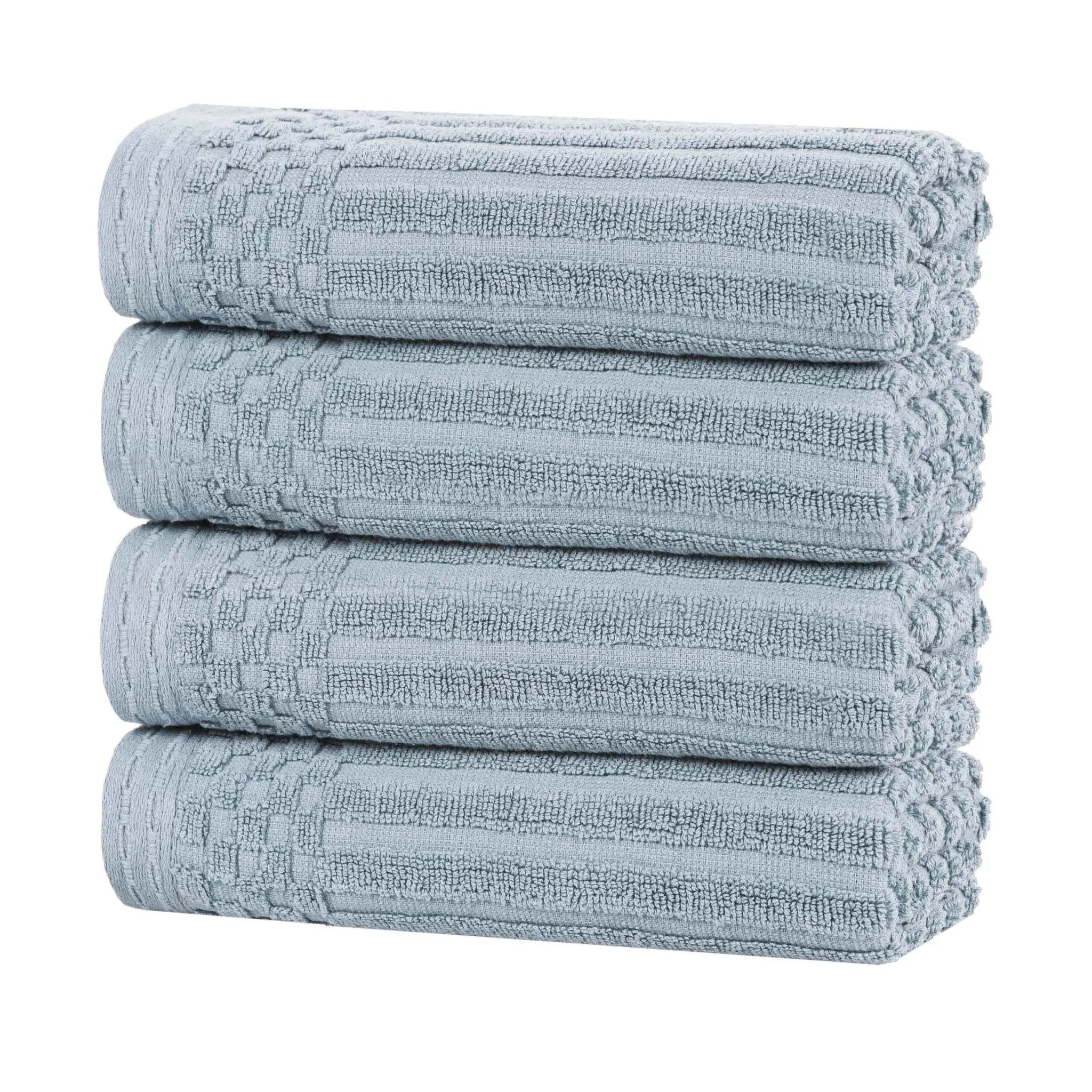 Soho Ribbed Cotton Super Absorbent 4 Piece Hand Towel Set