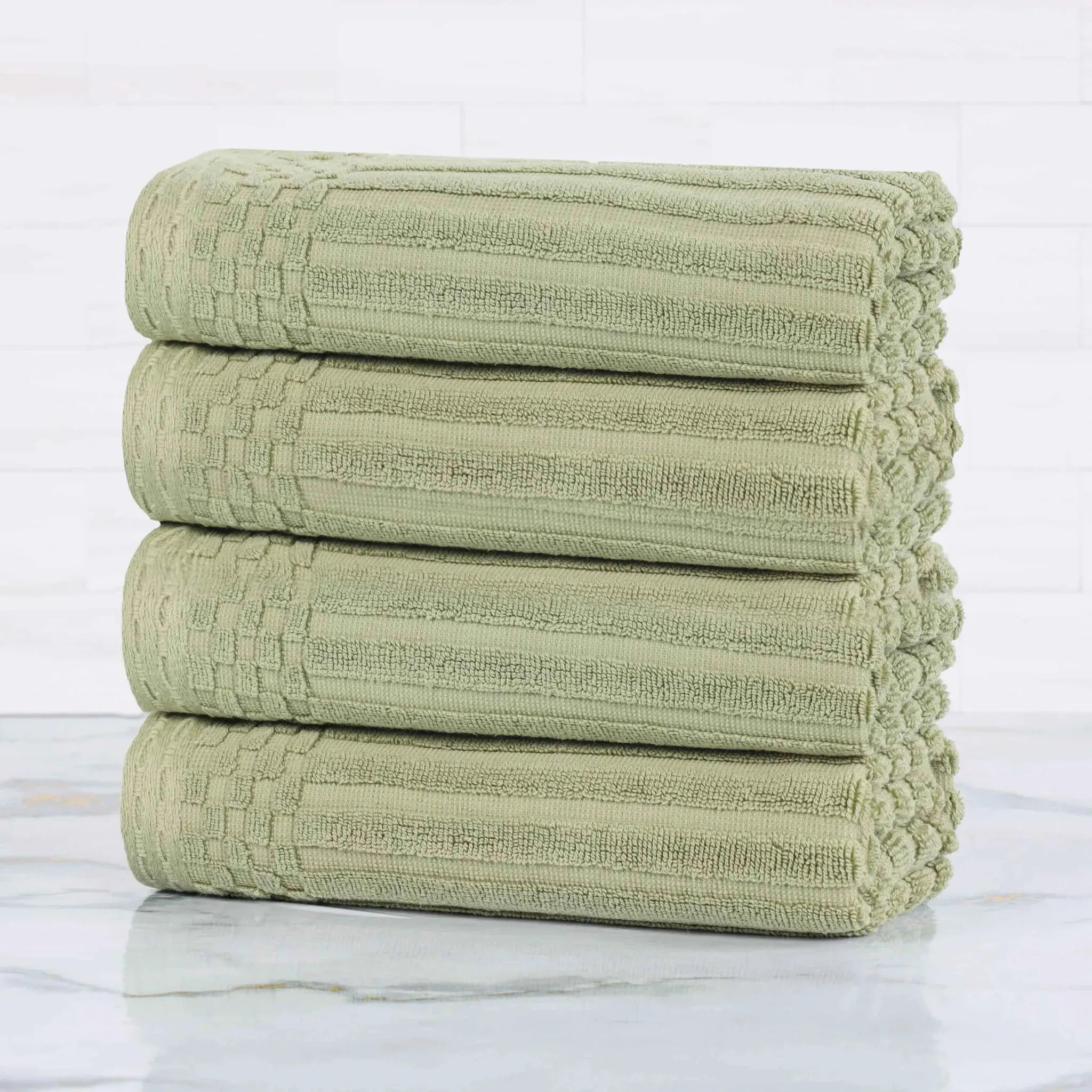 Soho Ribbed Cotton Super Absorbent 4 Piece Hand Towel Set