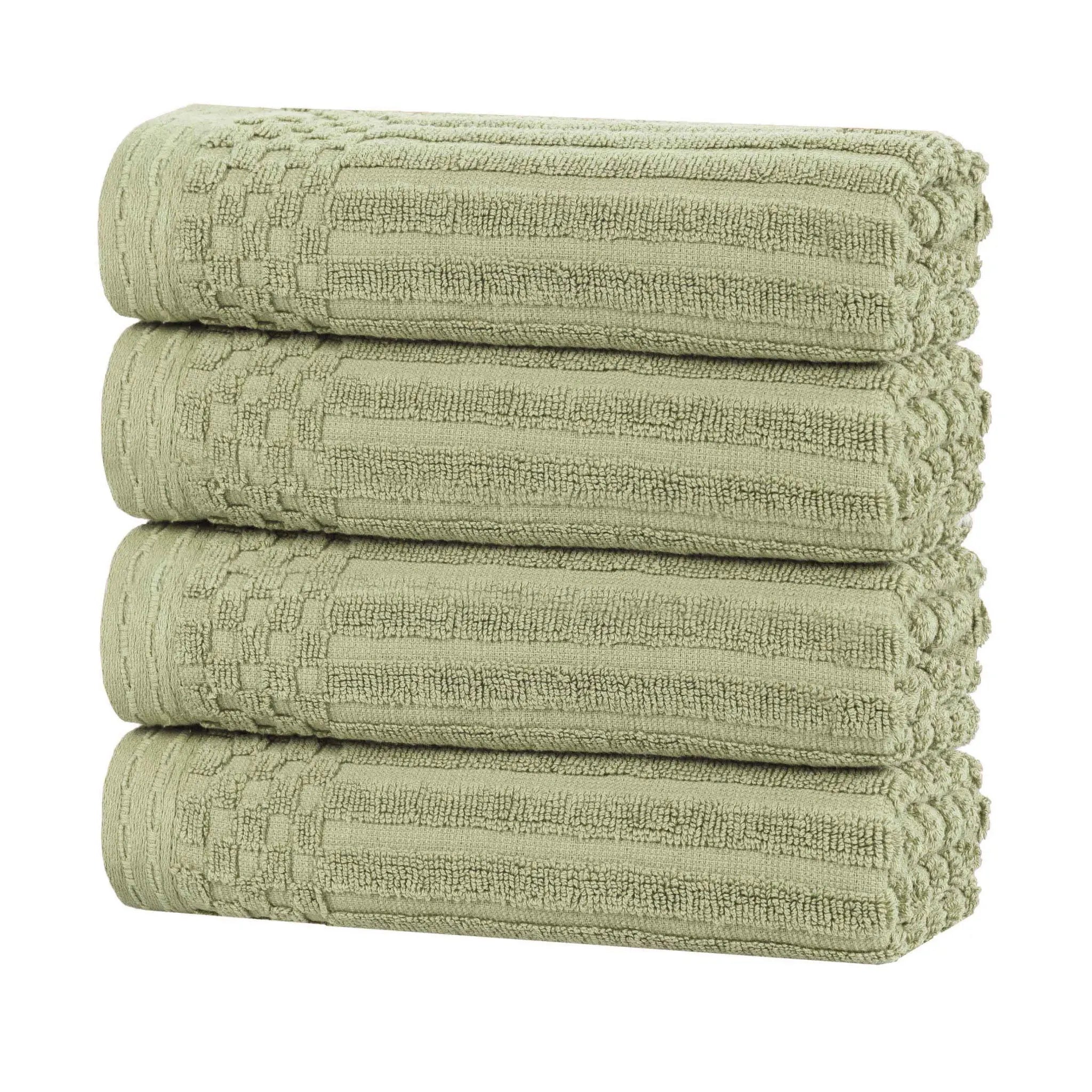 Soho Ribbed Cotton Super Absorbent 4 Piece Hand Towel Set