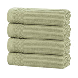 Soho Ribbed Cotton Hand Towel Set, 4-Piece Super Absorbent