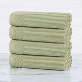 Soho Ribbed Cotton Hand Towel Set, 4-Piece Super Absorbent