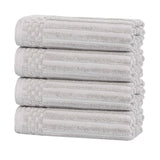 Soho Ribbed Cotton Hand Towel Set, 4-Piece Super Absorbent