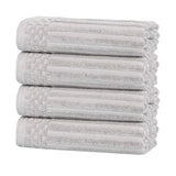 Soho Ribbed Cotton Hand Towel Set, 4-Piece Super Absorbent