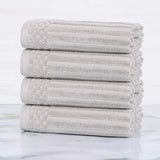 Soho Ribbed Cotton Hand Towel Set, 4-Piece Super Absorbent