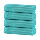 Soho Ribbed Cotton Hand Towel Set, 4-Piece Super Absorbent