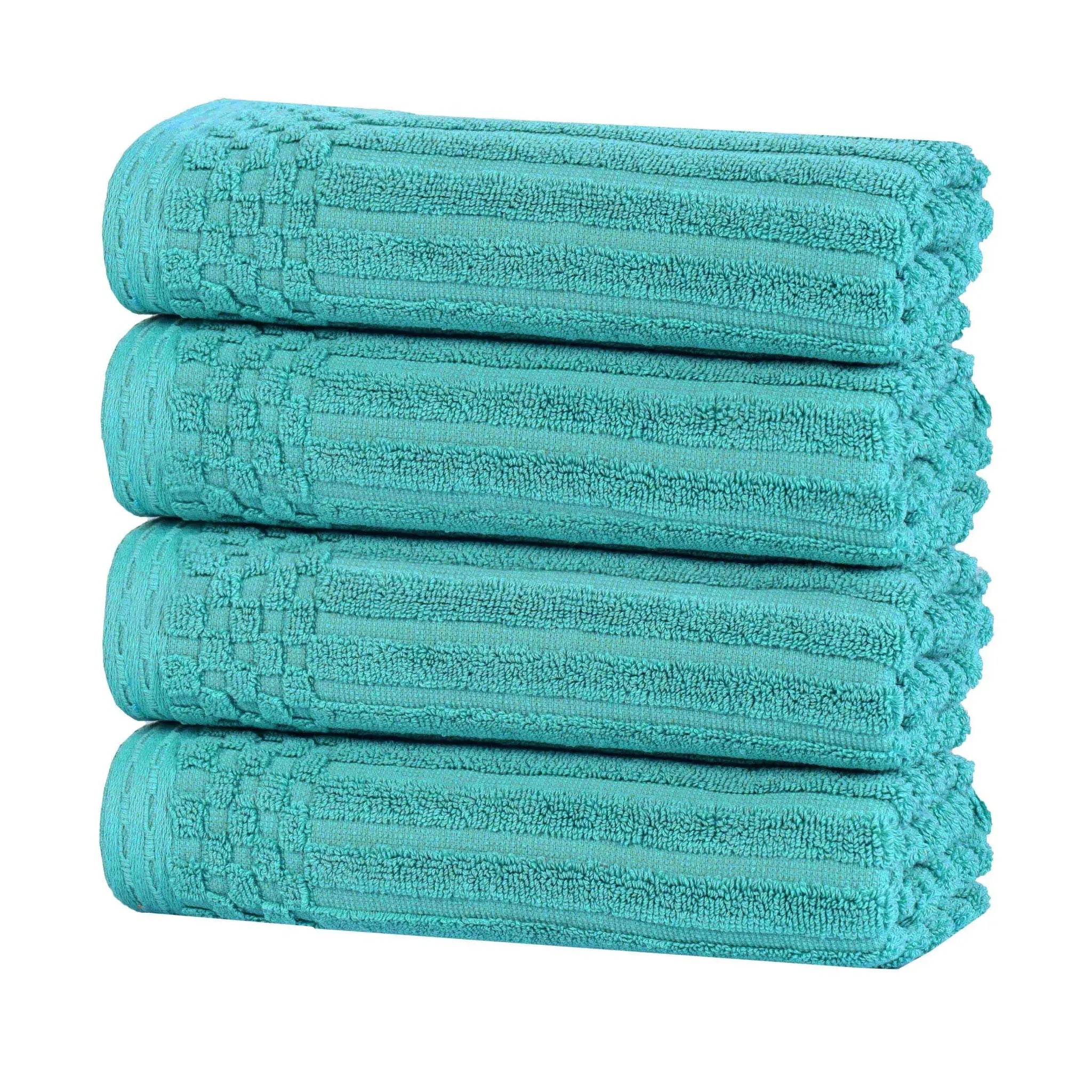 Soho Ribbed Cotton Super Absorbent 4 Piece Hand Towel Set
