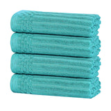 Soho Ribbed Cotton Hand Towel Set, 4-Piece Super Absorbent