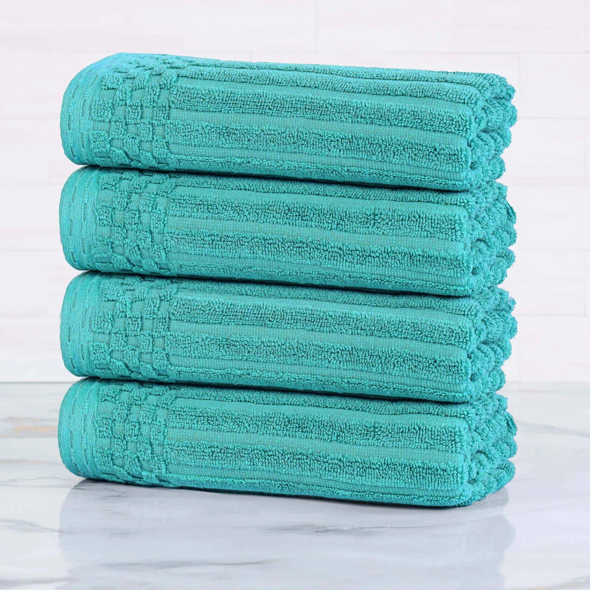 Soho Ribbed Cotton Super Absorbent 4 Piece Hand Towel Set