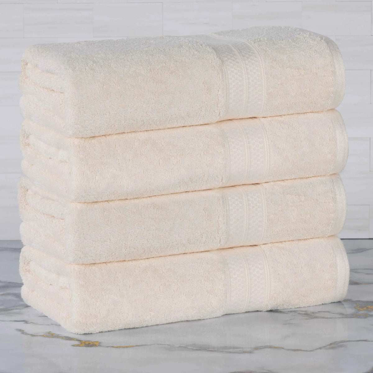 Ultra-Soft Rayon from Bamboo Cotton Blend 4 Piece Bath Towel Set