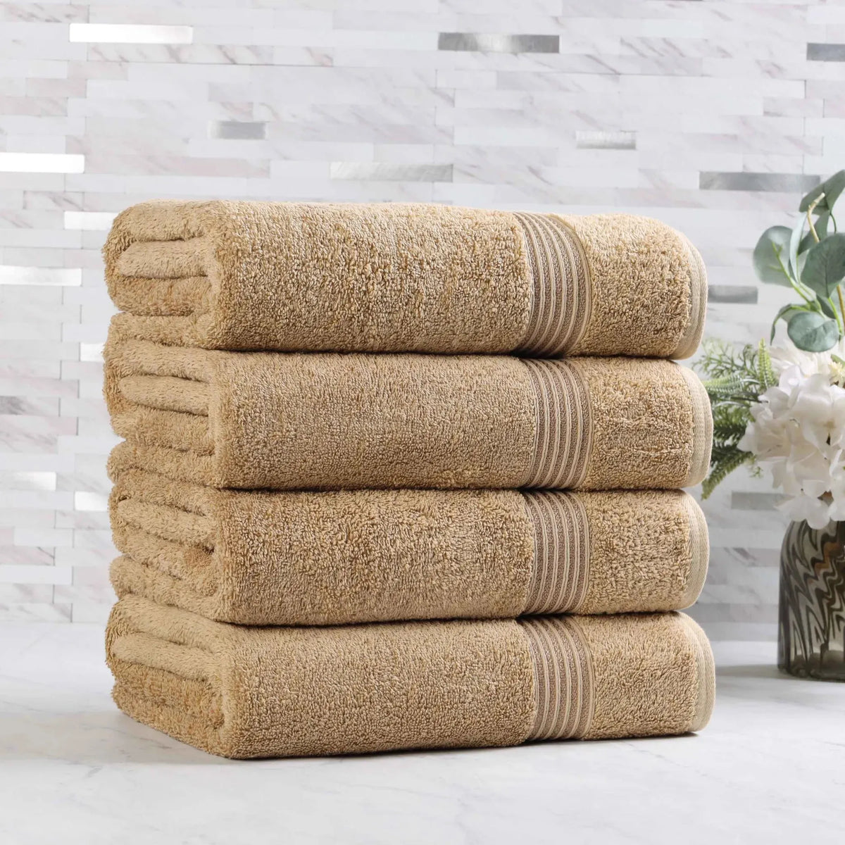 Egyptian Cotton Plush Absorbent Luxury Bath Towel Set of 4