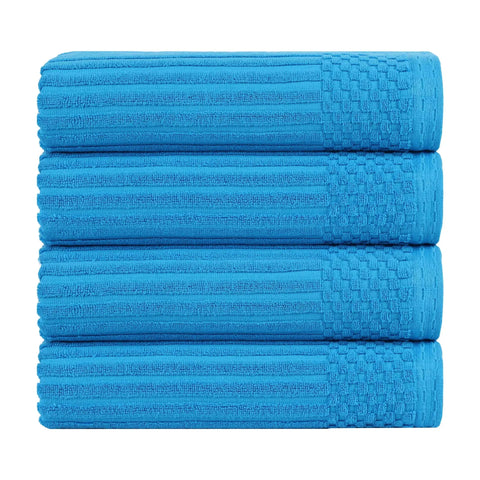 Ribbed Cotton Absorbent Bath Towel Set of 4