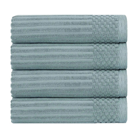 Ribbed Cotton Absorbent Bath Towel Set of 4