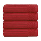 Ribbed Cotton Absorbent Bath Towel Set of 4