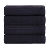 Ribbed Cotton Absorbent Bath Towel Set of 4