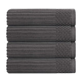 Ribbed Cotton Absorbent Bath Towel Set of 4