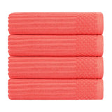 Ribbed Cotton Absorbent Bath Towel Set of 4
