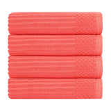 Ribbed Cotton Absorbent Bath Towel Set of 4