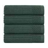 Ribbed Cotton Absorbent Bath Towel Set of 4