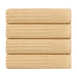 Ribbed Cotton Absorbent Bath Towel Set of 4