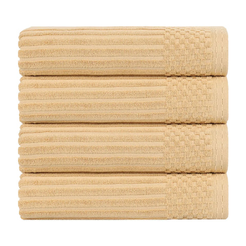 Ribbed Cotton Absorbent Bath Towel Set of 4